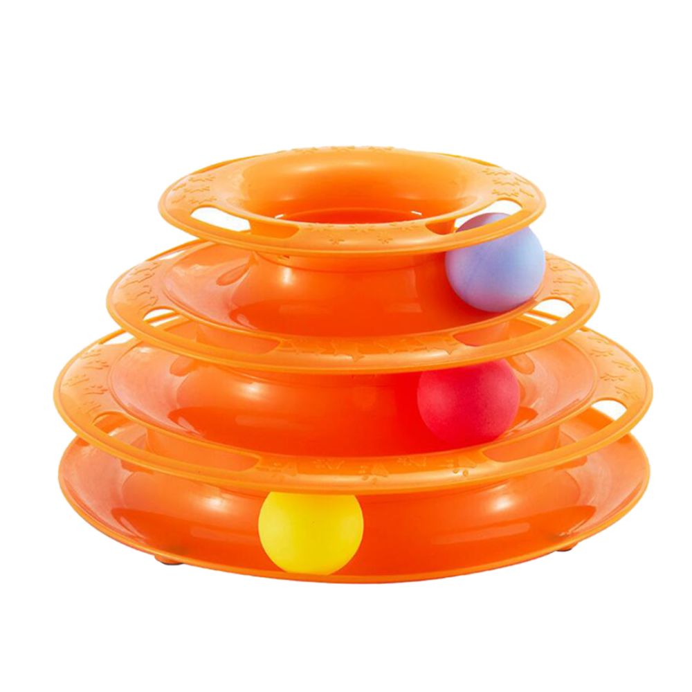 marque generique - Trois Couches Pet Toys Intelligence Crazy Play Ball Tray Cat Toy Orange - Jouet pour chien