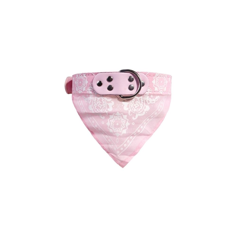 Wewoo - Bandana réglable pour chien en cuir imprimé foulard souple à col chiottaille M rose - Accessoires chien de chasse