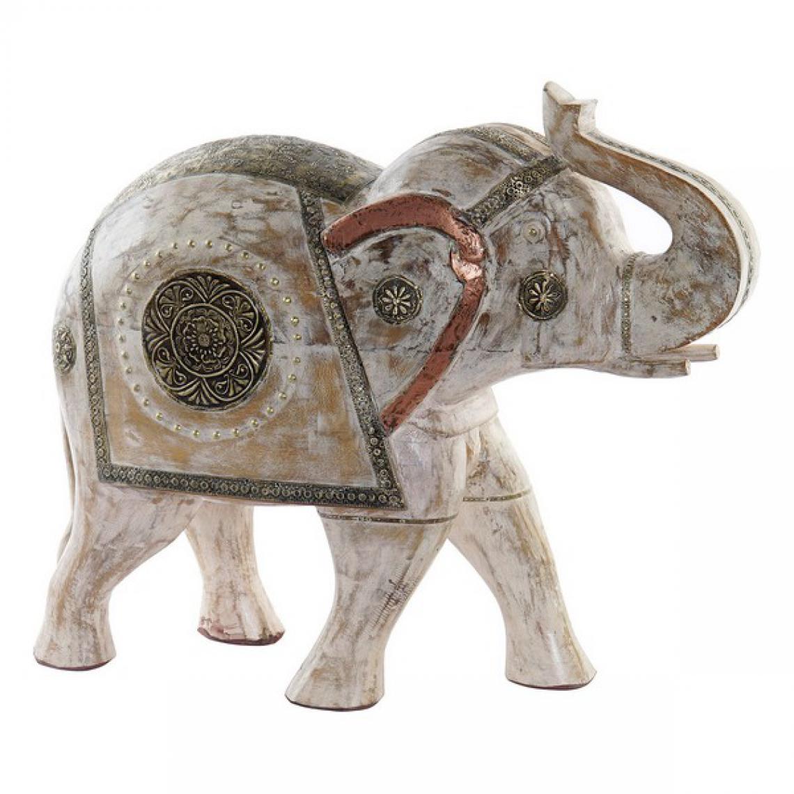 Unknown - Figurine Décorative DKD Home Decor Laiton Bois de manguier Eléphant (51 x 20 x 45 cm) - Petite déco d'exterieur