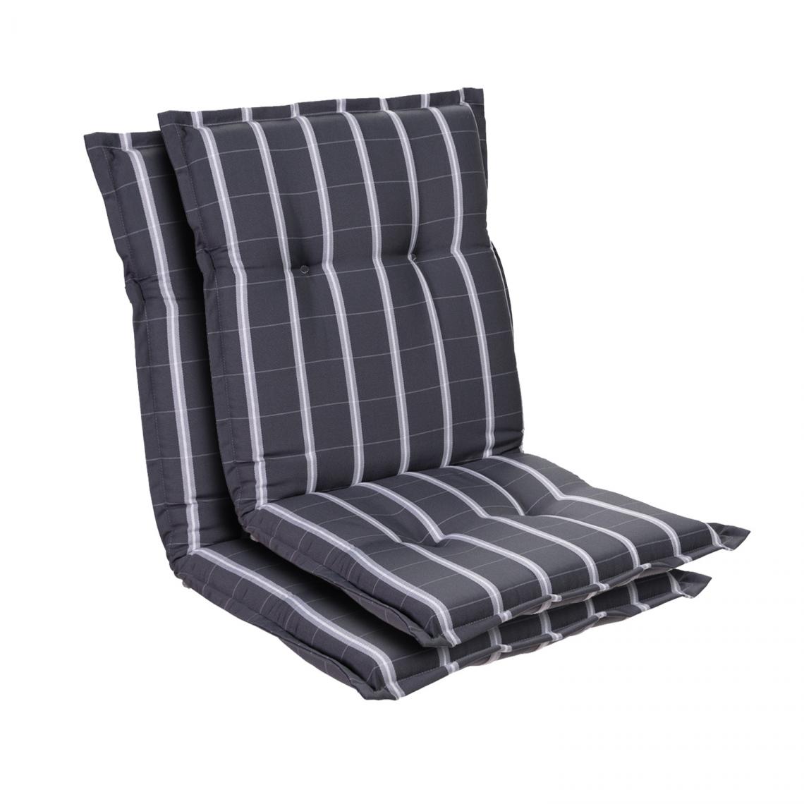 Blumfeldt - Prato coussin de fauteuil dossier bas Polyester 50x100x8cm - Gris - Coussins, galettes de jardin