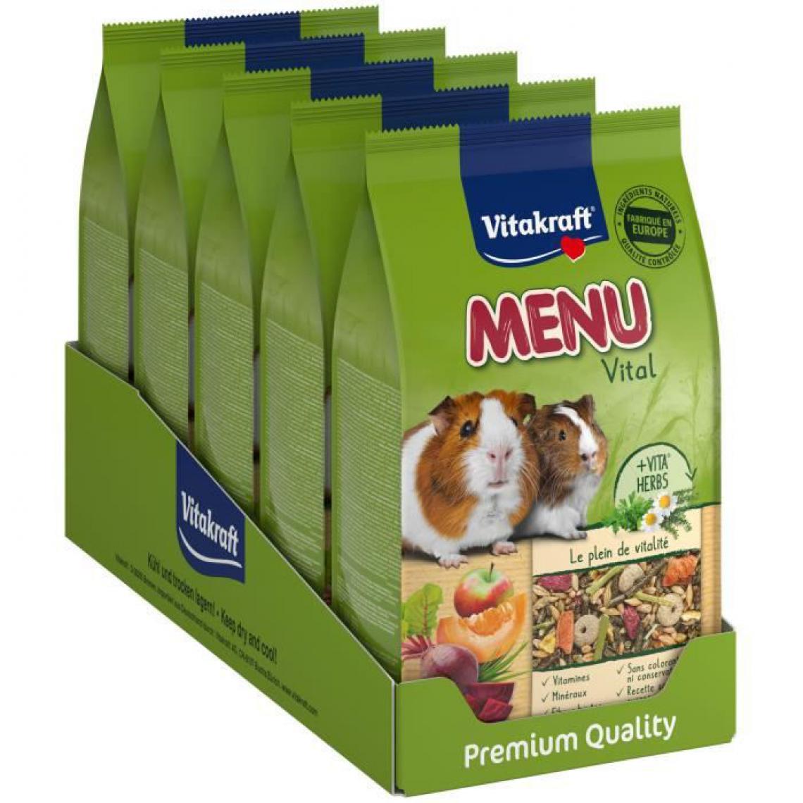 Vitakraft - VITAKRAFT Menu Alimentation complète pour Cochon d'Inde - Lot de 5x800g - Alimentation rongeur