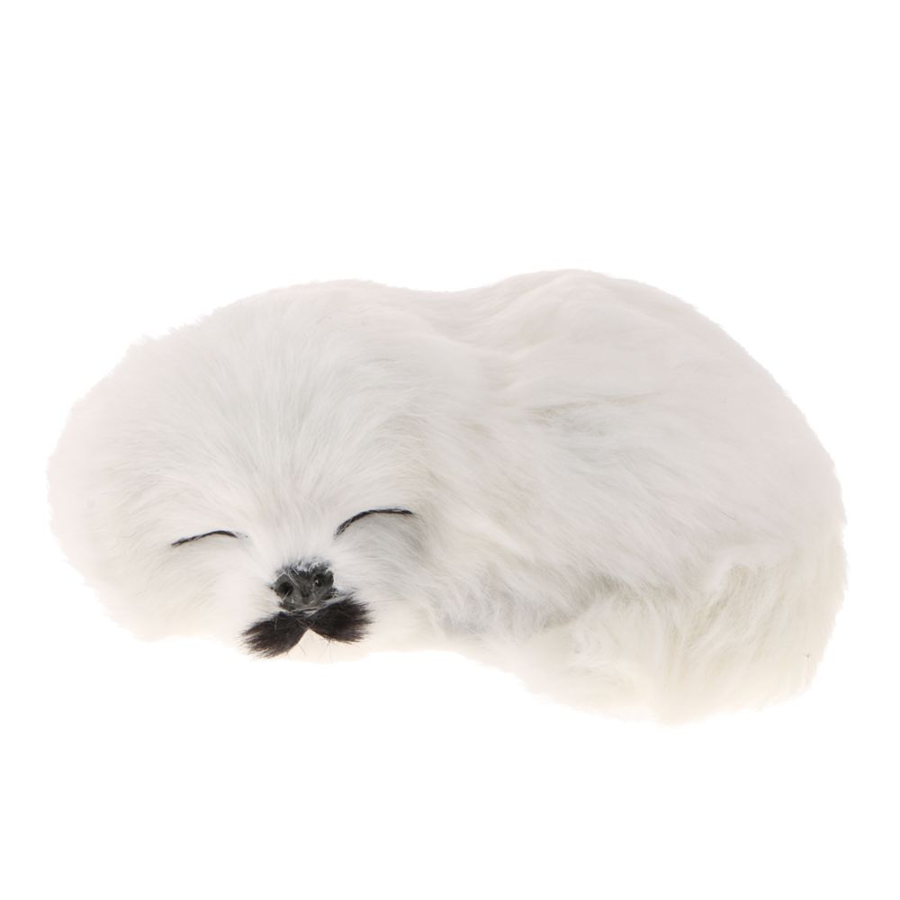 marque generique - simulation sommeil dormir somme peluche chien chiot collectionnable jouet blanc - Petite déco d'exterieur