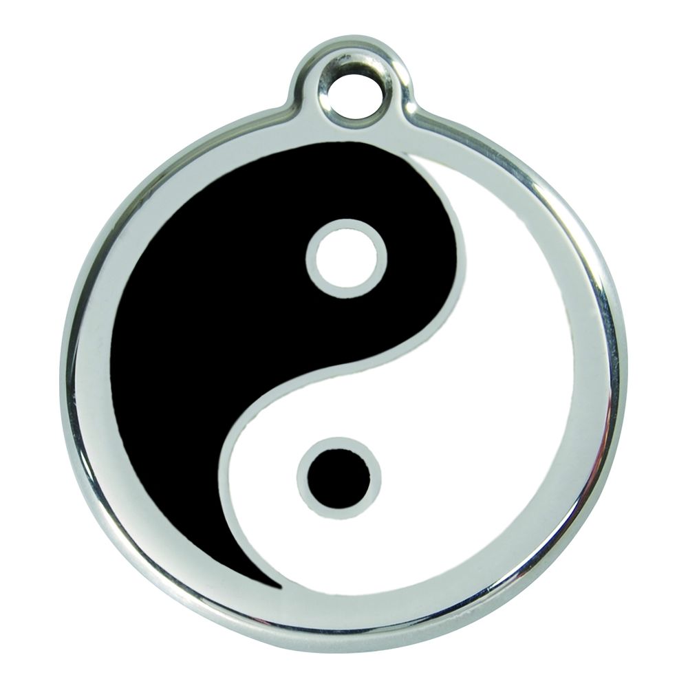 Les Animaux De La Fee - Médaille Chien RED DINGO Yin Yang Noir 30mm - Collier pour chien