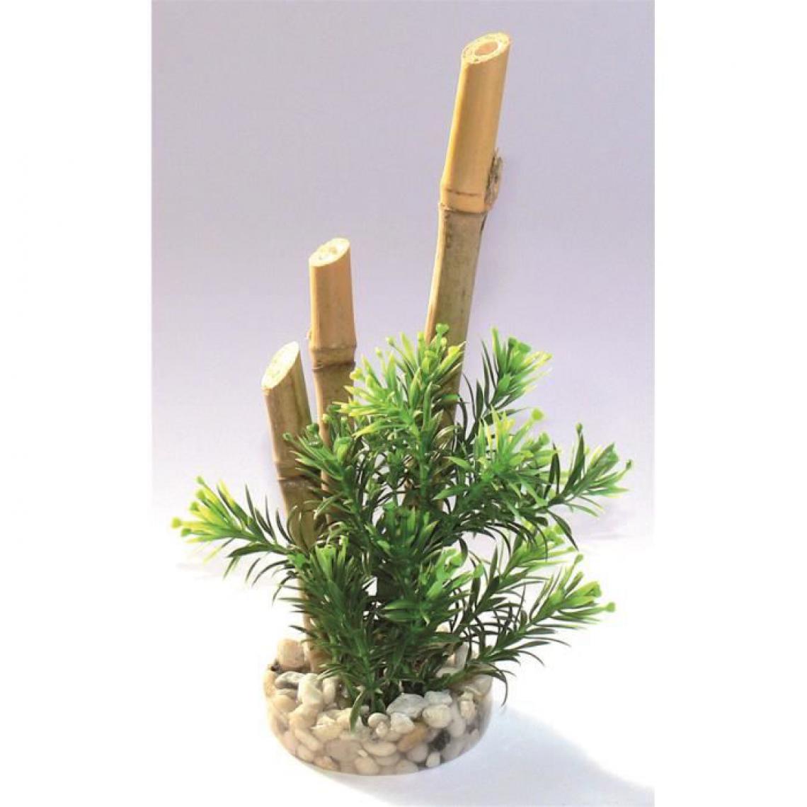 Cstore - SYDECO Bambou plantes - Décoration bambou plantes + support pour Aquarium - Décoration aquarium