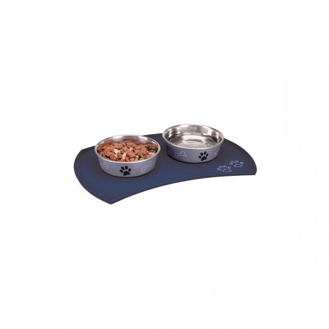 Trixie - TRIXIE Set de table en silicone - 48 × 27 cm - Bleu - Pour chien - Gamelle pour chien