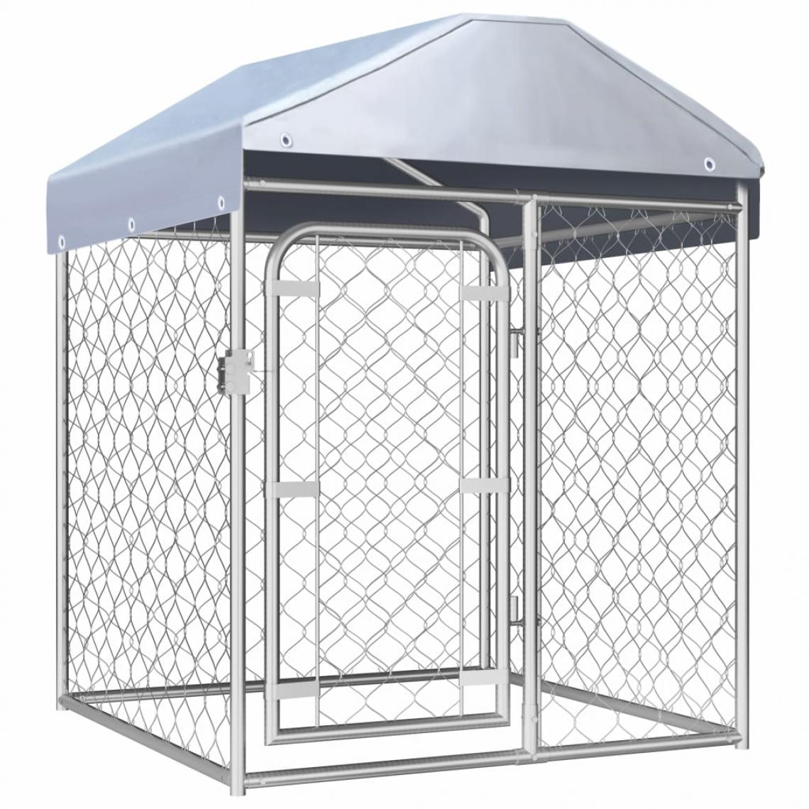Helloshop26 - Chenil extérieur cage enclos parc animaux chien extérieur avec toit 100 x 100 x 125 cm 02_0000448 - Clôture pour chien