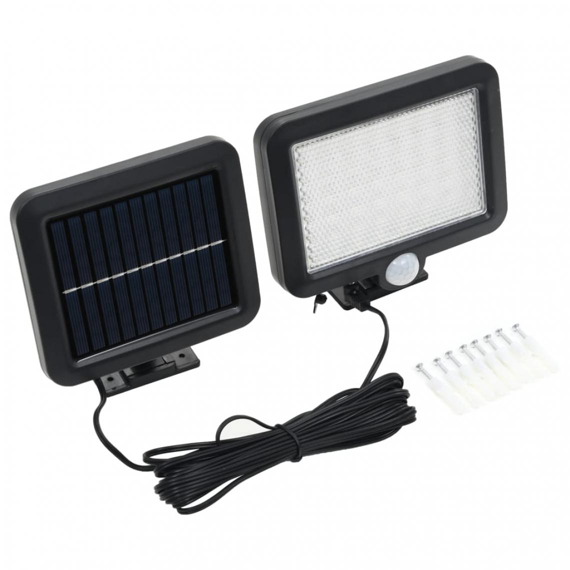 Icaverne - Esthetique Luminaires serie Santiago Lampe solaire avec capteur de mouvement Lumières LED Blanc - Lampadaire