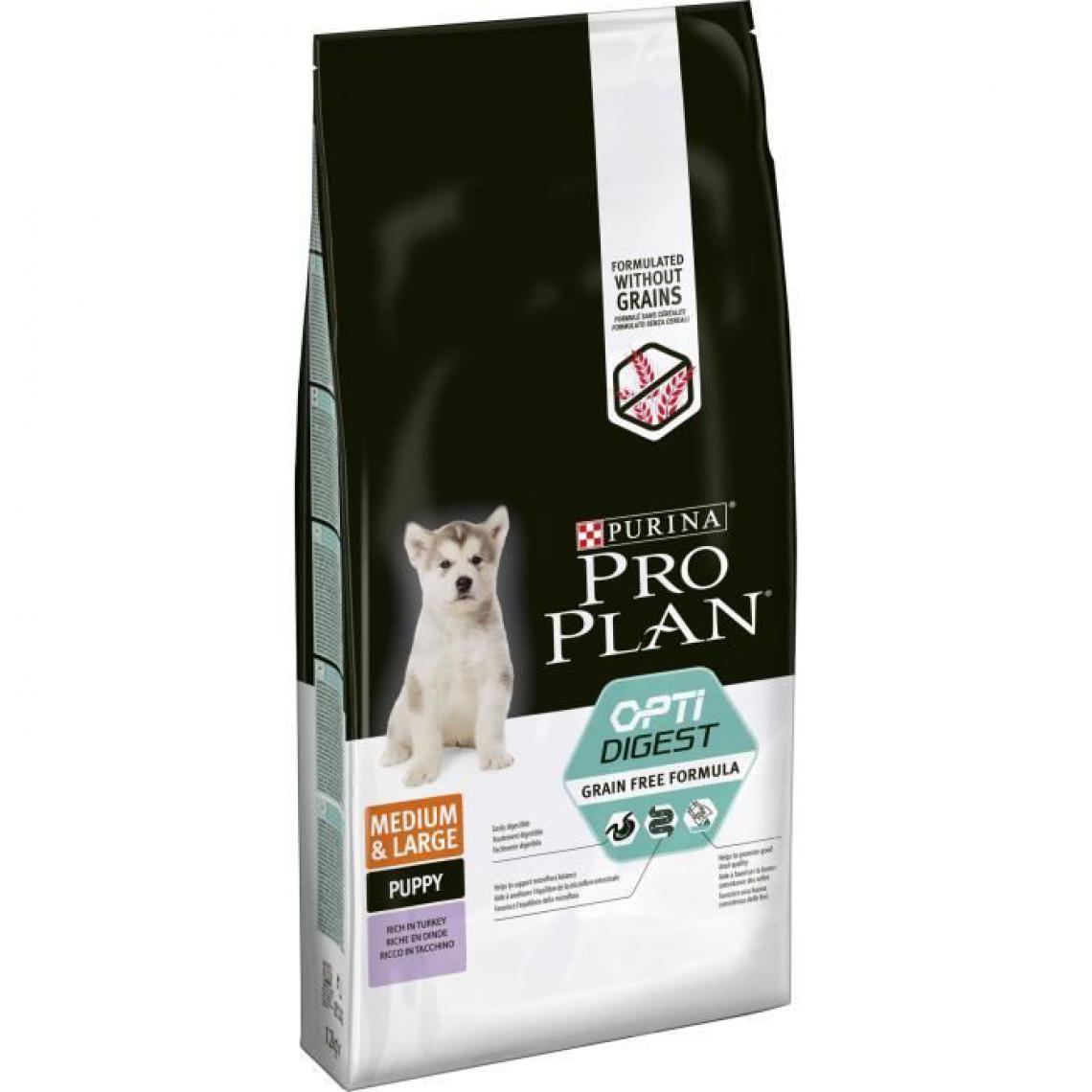 Proplan - PRO PLAN OptiDigest - Medium & Large Grain Free - Pour chiot - 12 kg - Croquettes pour chien