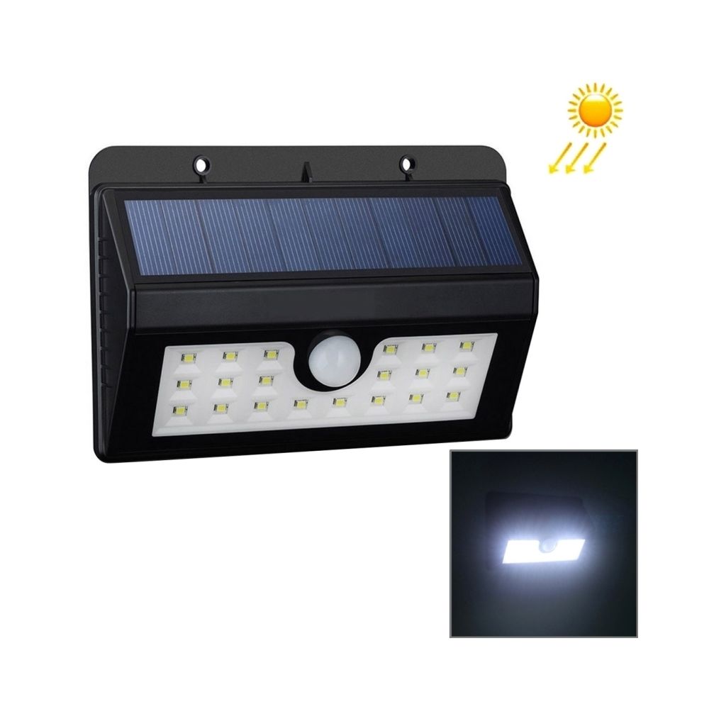 Wewoo - LED Avec panneau solaire Lumière blanche de mur de sonde de corps de mouvement de L57 20 LEDs avec le - Eclairage solaire