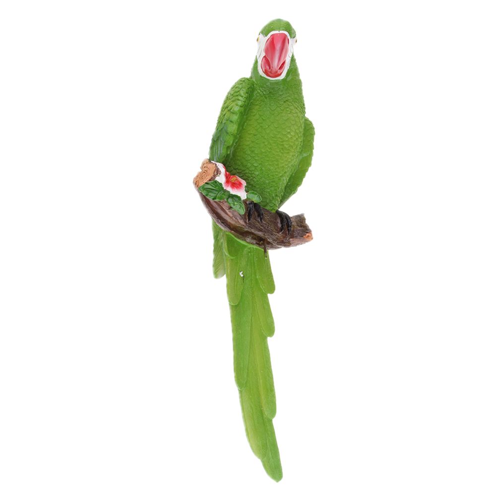 marque generique - résine artisanat réaliste perroquet oiseaux ornement plante suspendu regarder gauche vert - Petite déco d'exterieur