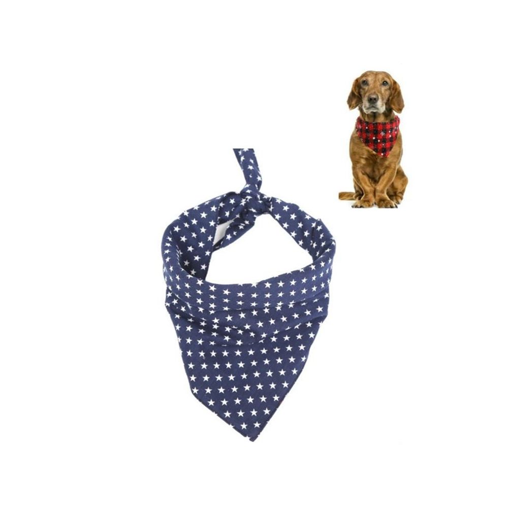 Wewoo - 2 PCS Pet Triangle Towel Christmas Snowflake Dog Salive TowelSize L Blue - Accessoires chien de chasse