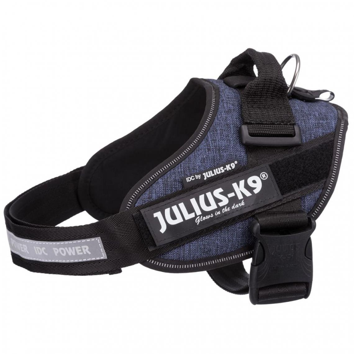 Julius K9 - JULIUS K9 Harnais Power IDC 0–M–L : 58–76 cm - 40 mm - Bleu jean - Pour chien - Equipement de transport pour chien