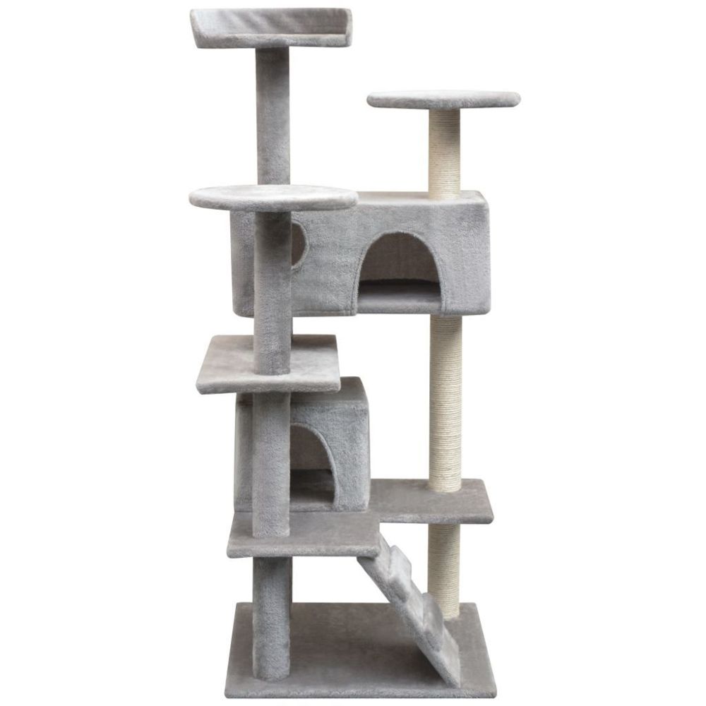 marque generique - Icaverne - Meubles pour chats serie Arbre à chat avec griffoirs en sisal 125 cm Gris - Arbre à chat