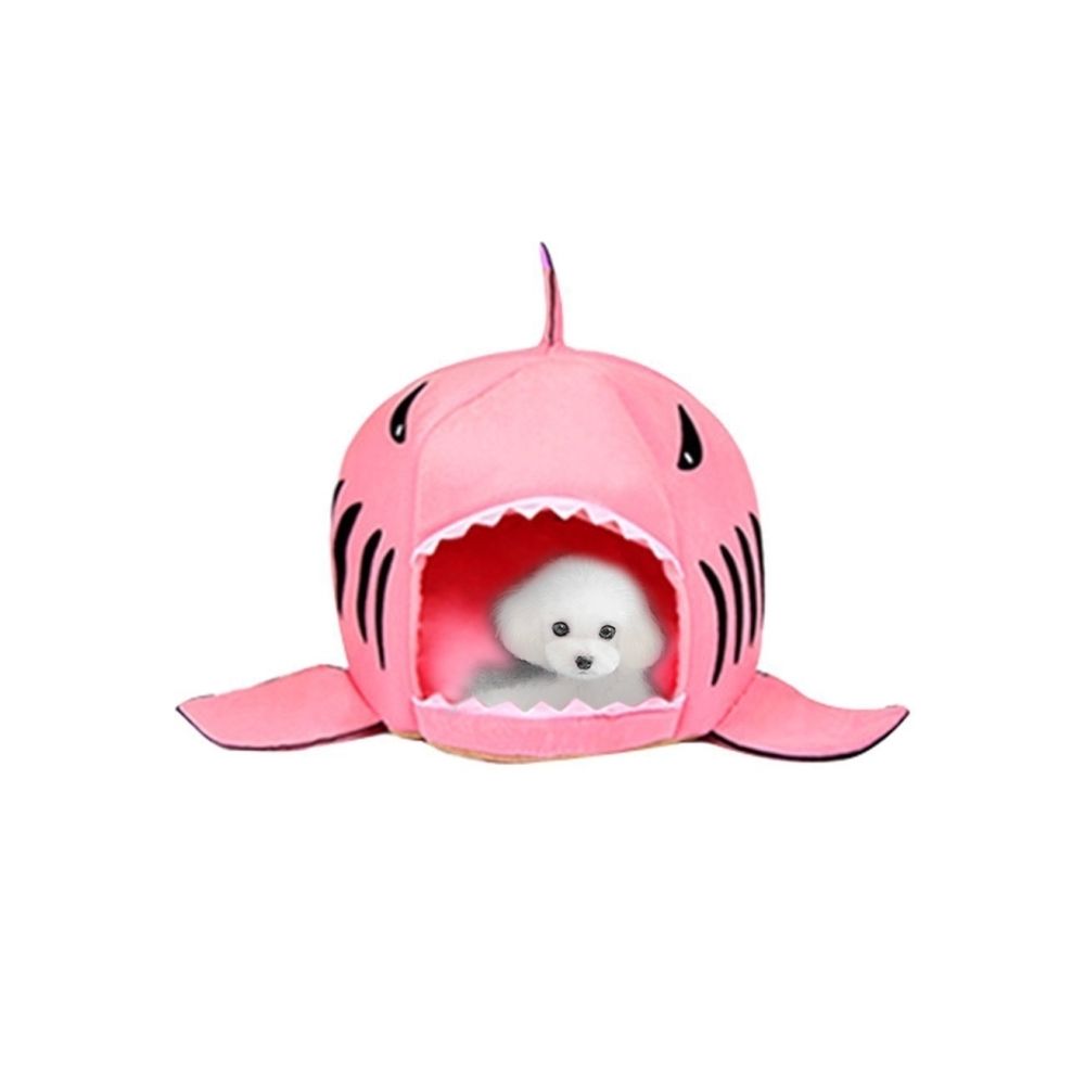 Wewoo - Chien de compagnie d'intérieur chiot rose chat maison chaude requins animaux lit de couchage Nest, taille S: 42x42x42cm - Corbeille pour chien