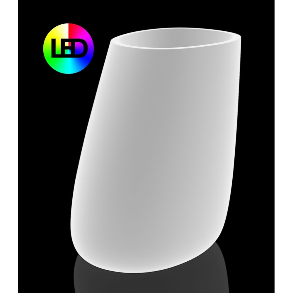 Vondom - Pot de fleurs Stone - 120 - LED de couleur - blanc glace (transparent) - Poterie, bac à fleurs