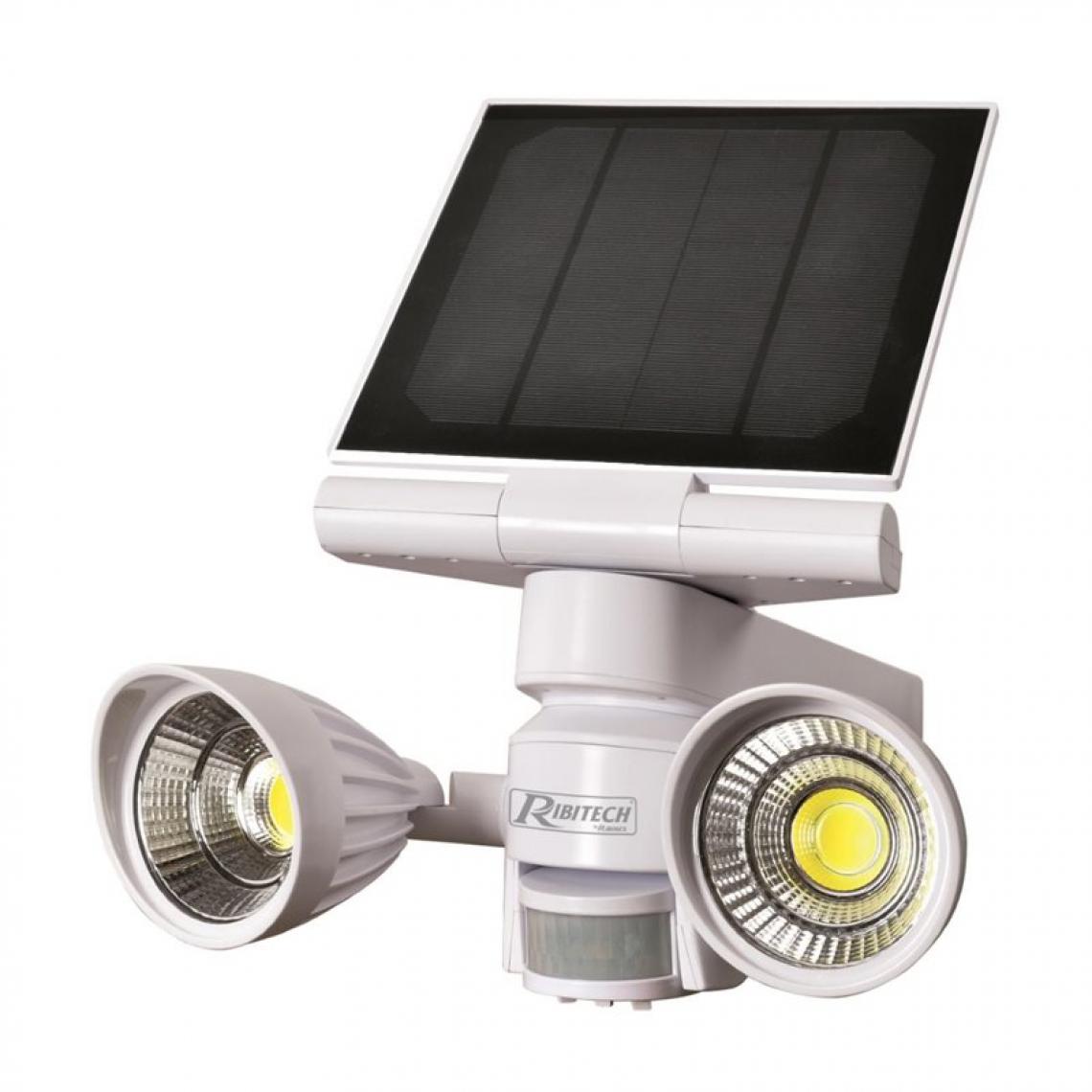 Ribimex - Spot solaire 2x5 w LED, 800 lumens, avec détecteur - Lampadaire