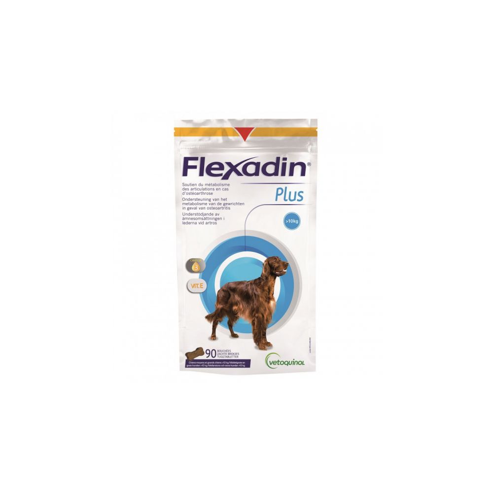 Flexadin - Complément alimentaire Flexadin Plus Maxi articulations pour chien + 10 kg 30 bouchées - Croquettes pour chien