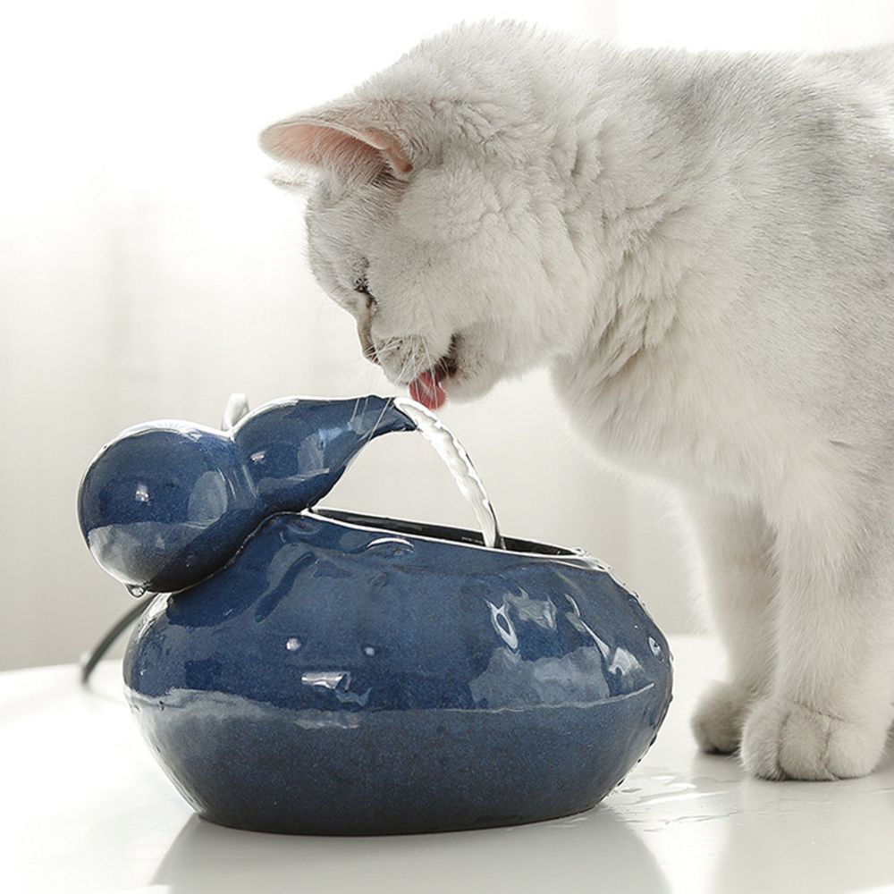 Generic - Chat en céramique Pet Fontaine d'eau potable Fontaine électrique Distributeur d'eau - Gamelle pour chat