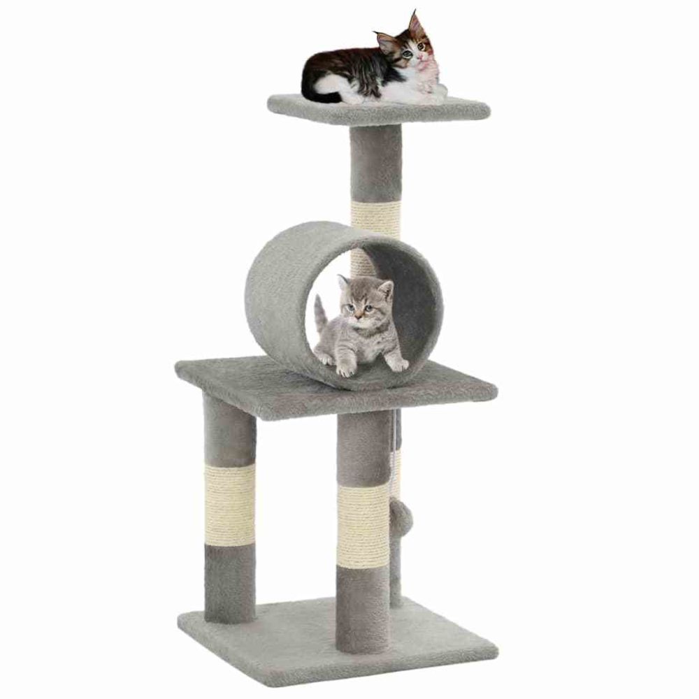 Vidaxl - vidaXL Arbre à chat avec griffoirs en sisal 65 cm Gris - Arbre à chat