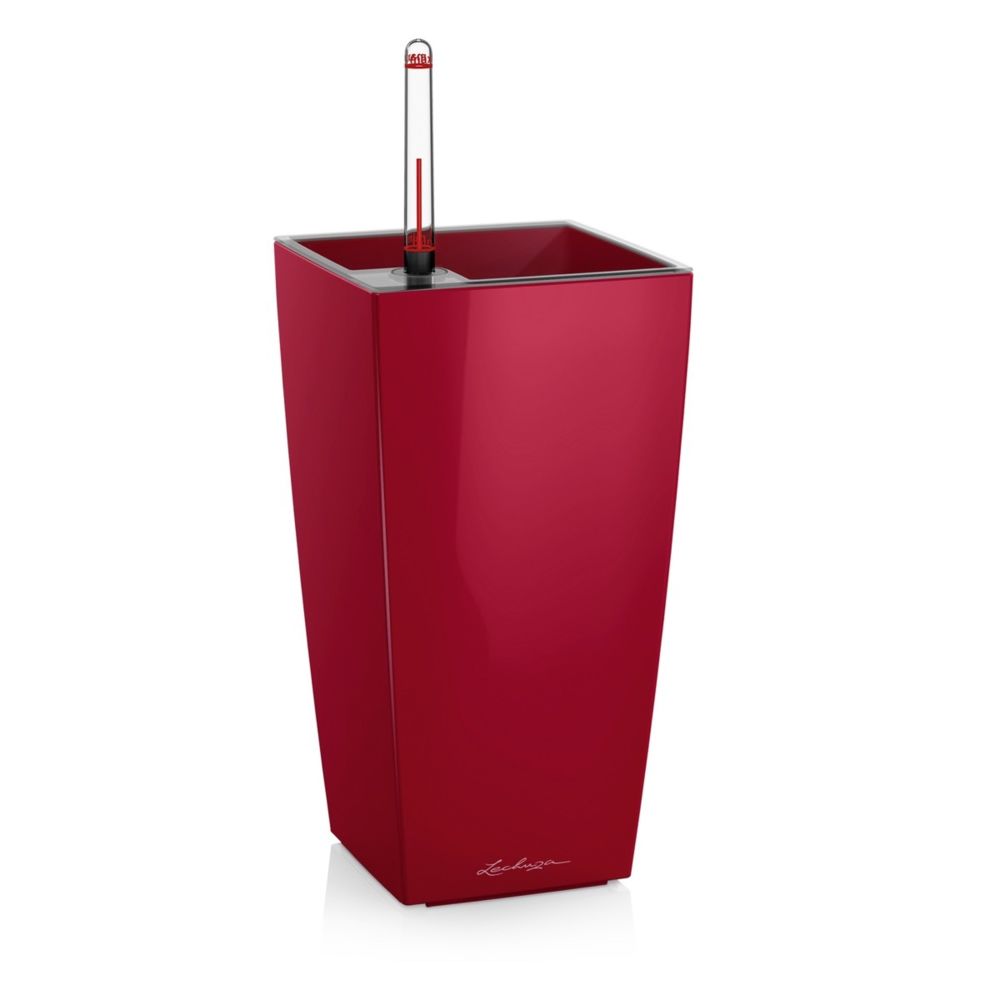 marque generique - Pot de table Maxi-Cubi - kit complet, rouge scarlet brillant 26 cm - Poterie, bac à fleurs