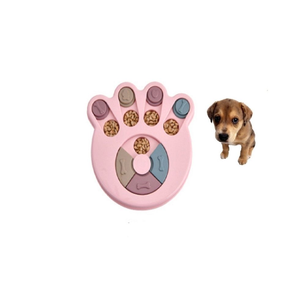 Wewoo - Jouet pour Nourriture chien platine vinyle Puzzle de anti-fracassantStyle Style empreinte rose - Jouet pour chien