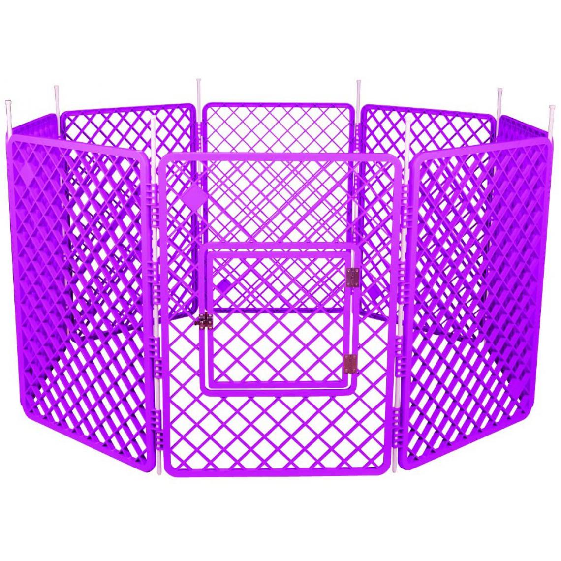 Iris Ohyama - Iris Ohyama, parc pour chien / cage d'extérieur / enclos / chenil 8 éléments - Pet Circle - H-908, plastique, violet, 11,4 kg, 60 x 60 x 86 cm - Clôture pour chien