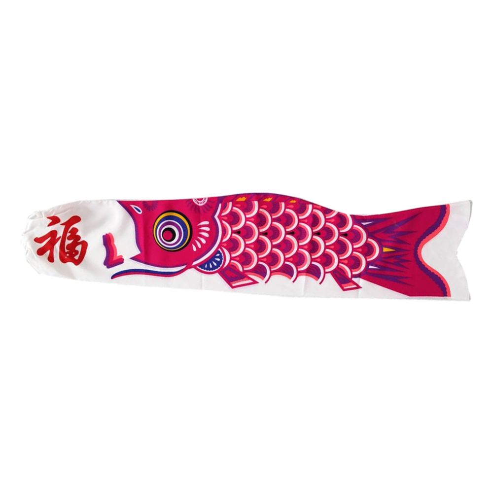 marque generique - Japonais décoratifs manche à air carpette drapeau koi nobori sailfish 90cm rose rouge - Petite déco d'exterieur