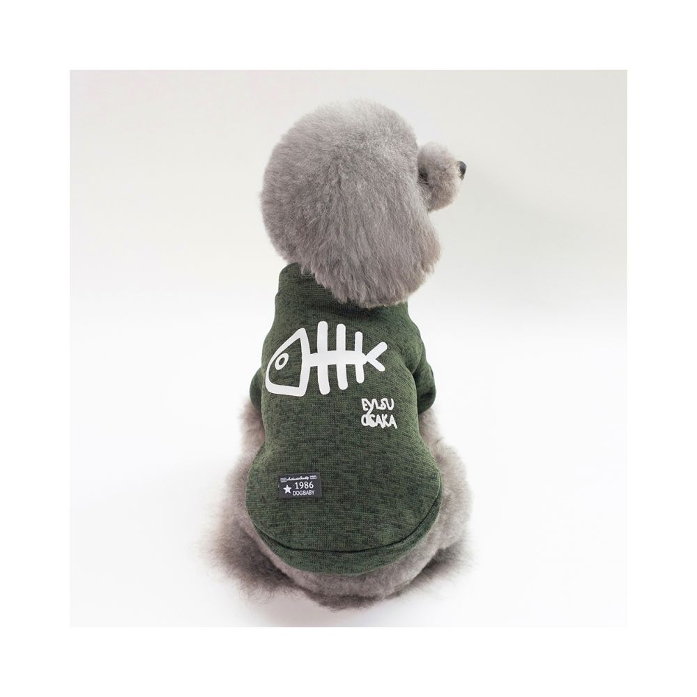 Wewoo - Automne Hiver Vêtements pour animaux domestiques Gilet de compagnie Fishbone Hoodie chiotTaille S Vert - Vêtement pour chien