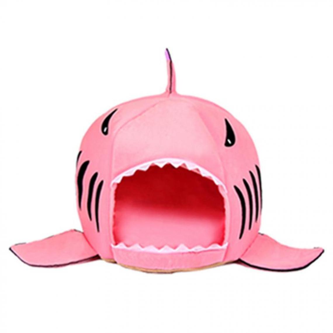 Justgreenbox - Requin Pet Maison Lit Pour Chiens Chats Petits Animaux Produits, Rose - Niche pour chien