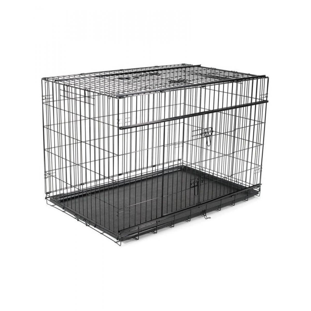 Vadigran - VADIGRAN Cage métallique pliable Premium - 122 x 76 x 84 cm - Noir - Pour chien - Cage pour rongeur