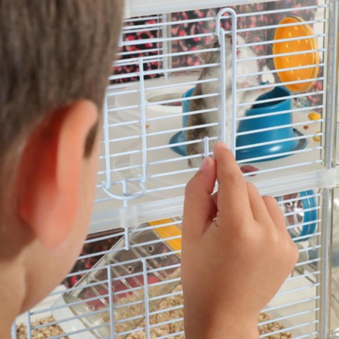 Icaverne - CAGE Cage sur 2 étages pour hamsters, souris et gerbilles - Rody3 duo - L 41 x p 27 x h 40,5 cm - Bleu - Cage à oiseaux