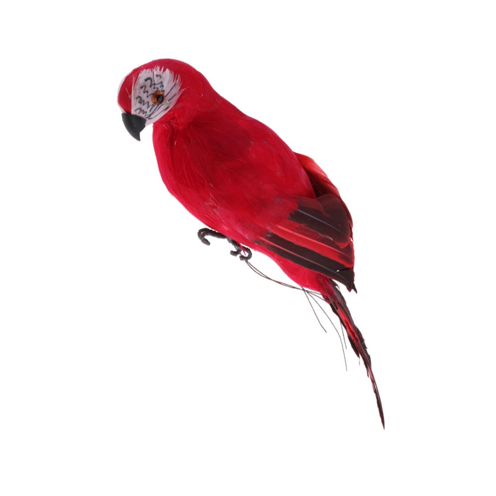 marque generique - Ara réaliste perroquet plume artificielle oiseau animal ornement jouet rouge - Petite déco d'exterieur