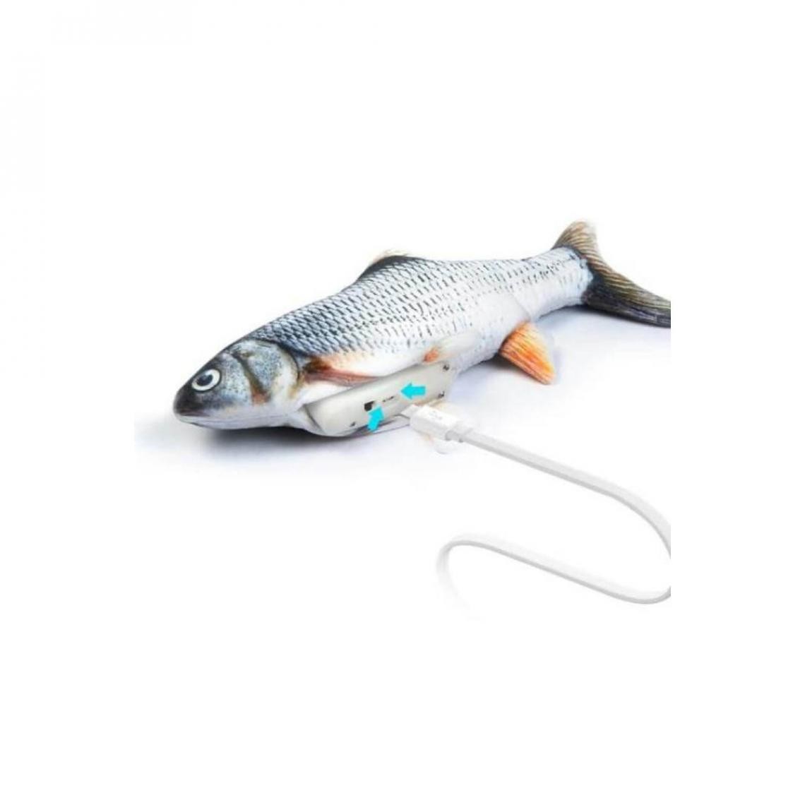 Venteo - MAGIC FISH - jeu pour chat - Adulte - Gris - rechargeable câble USB - Educatif - Jouet pour chat