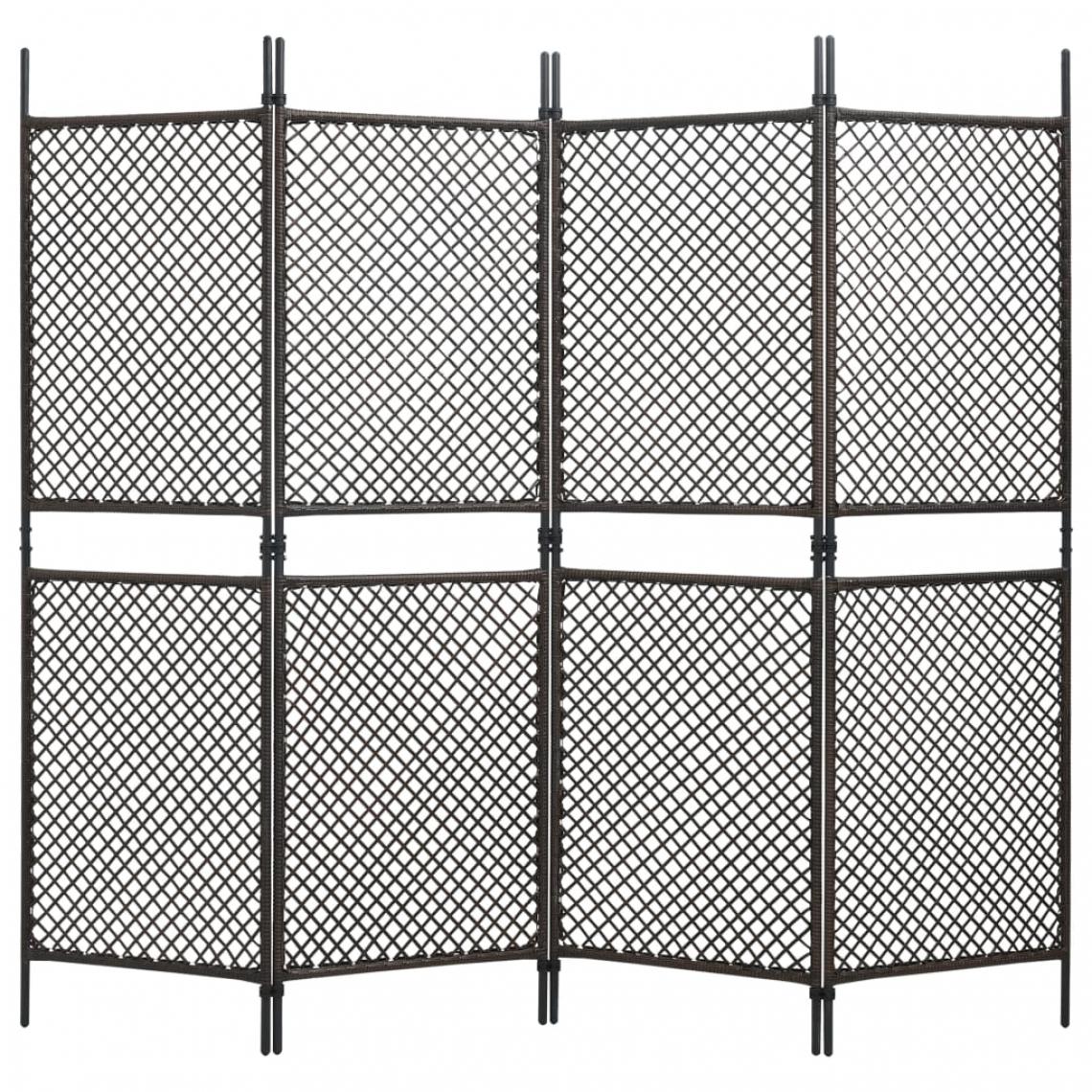 Vidaxl - vidaXL Panneau de clôture Résine tressée 2,4x2 m Marron - Panneaux et treillis