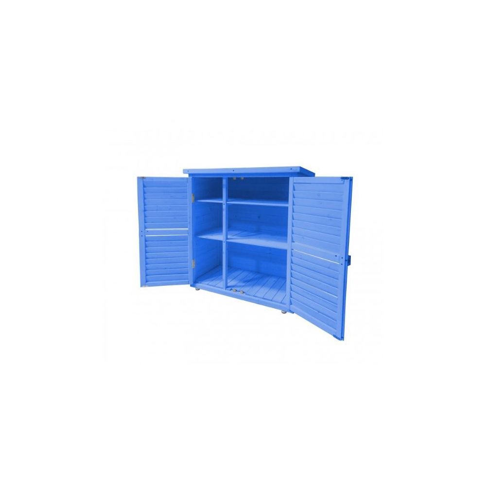 Foresta - Habrita Foresta - Armoire de rangement lasurée bleue 0.40 m2 toit mono-pente 3 étages - BOX0905 - Abris de jardin en bois