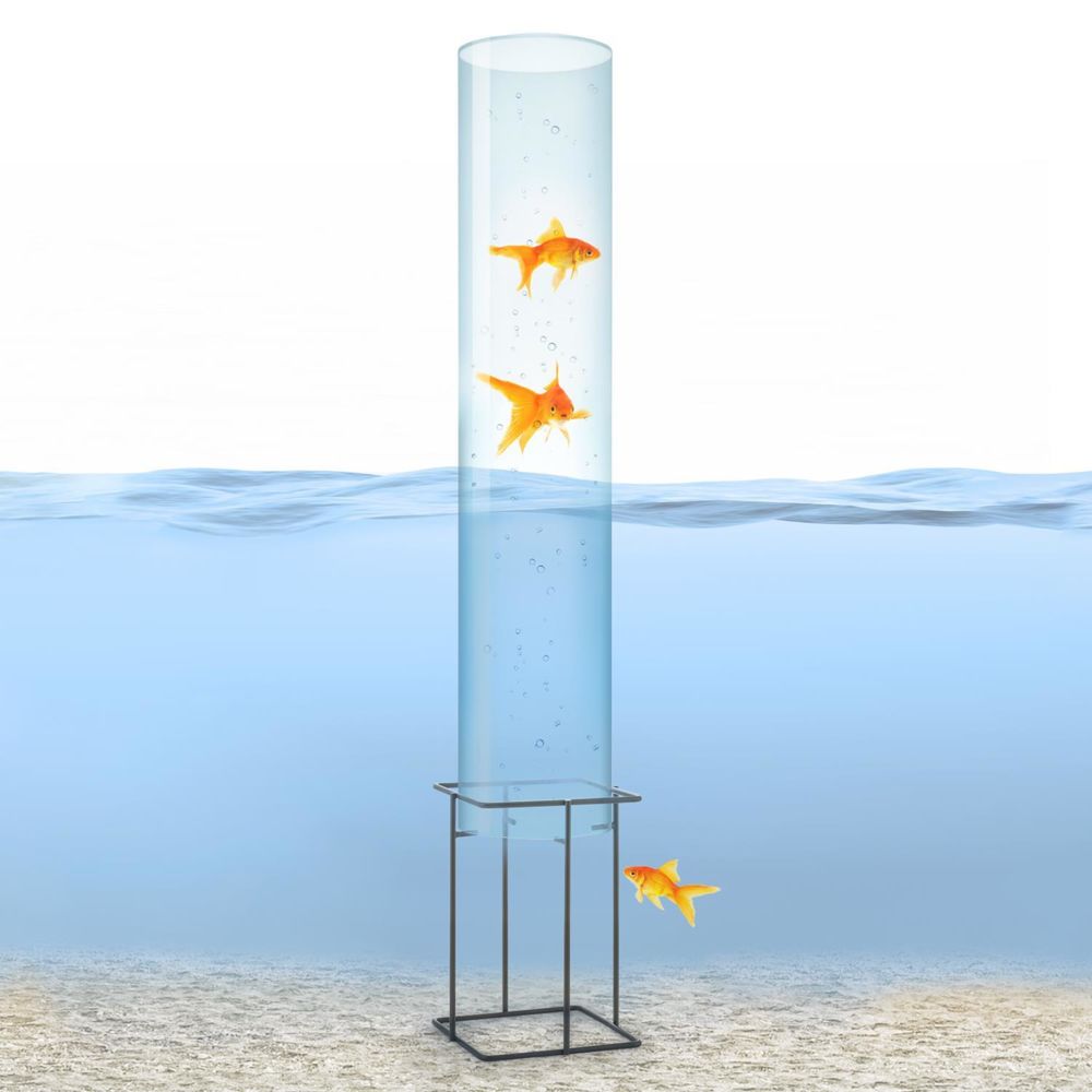 Blumfeldt - Blumfeldt Skydive 100 Tour à poissons 100 cm Ø 20 cm , colonne en verre acrylique , base métal , transparent - Aquarium