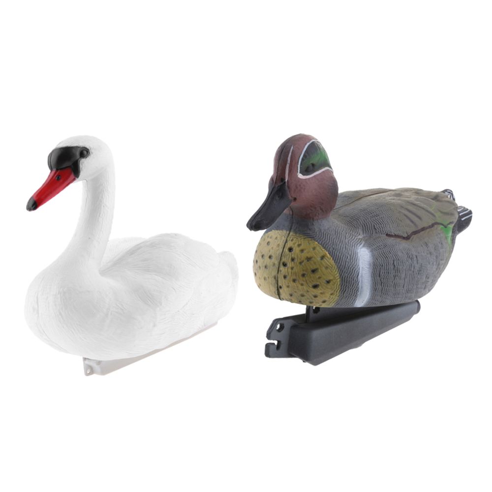 marque generique - 2x Floating Swan Decoy u0026 31cm Drake Chasse Chasse Jardin Scarer Épouvantail - Petite déco d'exterieur