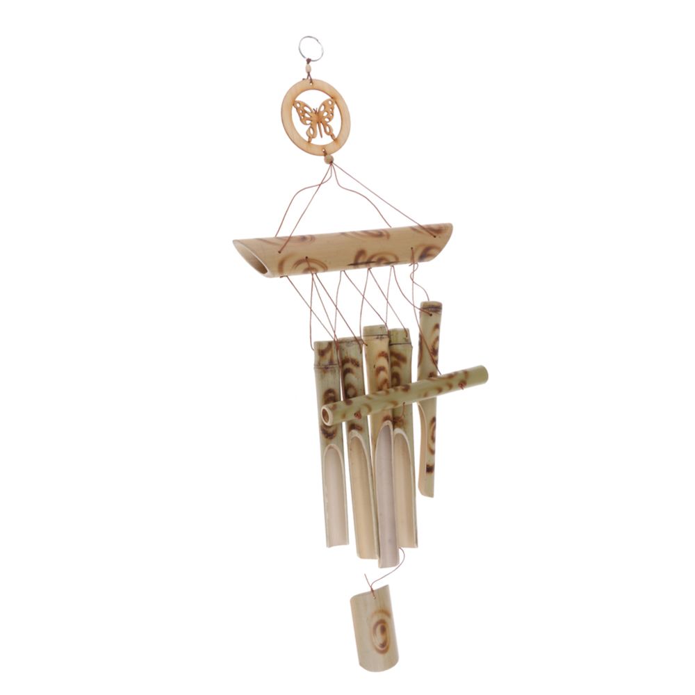 marque generique - carillon de bambou naturel de jardin suspendus décoration mobile tube de tubes # 8 - Petite déco d'exterieur
