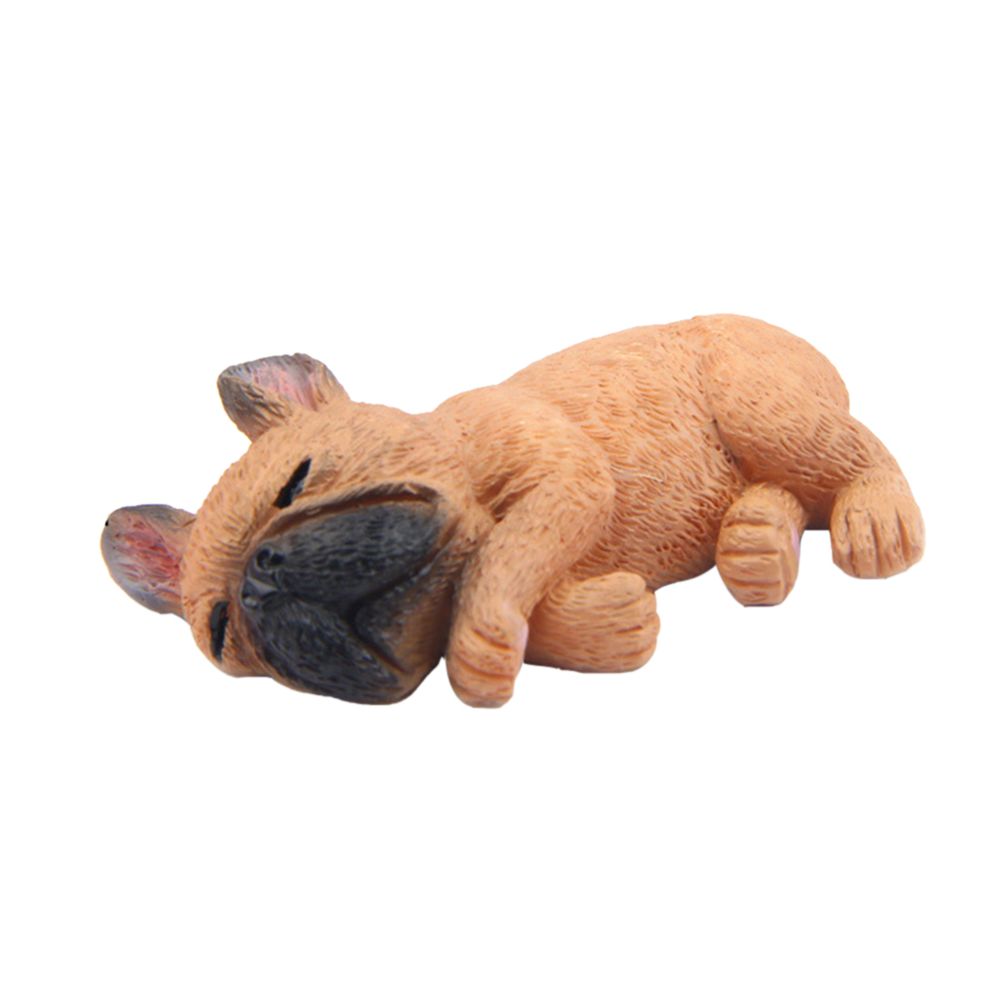 marque generique - dormir bulldog corgi chien jardin mini dollhouse figurine décor brun foncé - Petite déco d'exterieur
