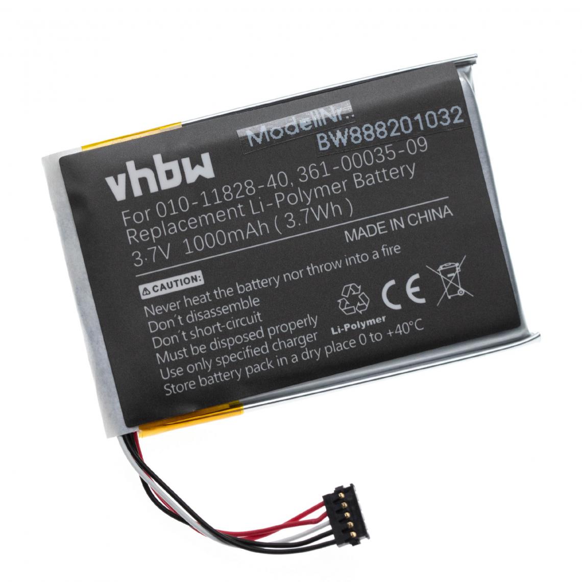 Vhbw - vhbw batterie compatible avec Garmin T 5 mini, TT 15 minicollier de dressage (1000mAh, 3,7V, Li-Polymère) - Collier pour chien