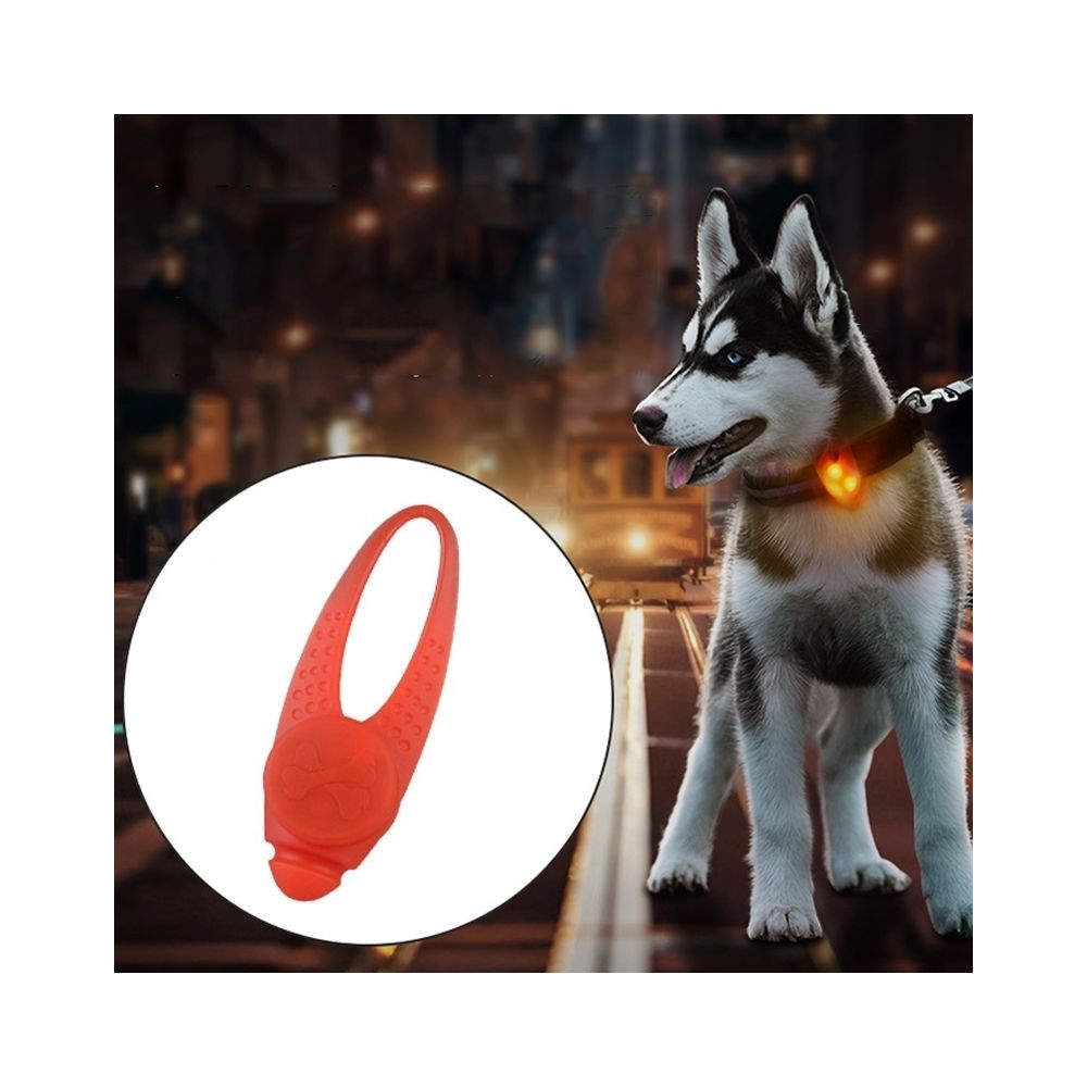 Wewoo - Pendentif en silicone pour collier de sécurité LED animaux de compagnie rouge - Vêtement pour chien