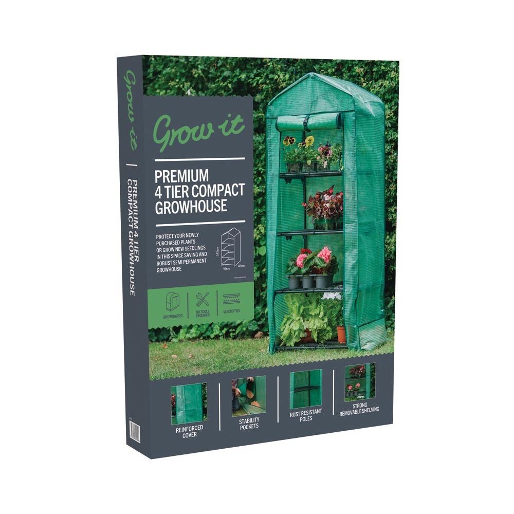 Grow It - Serre de jardin 4 étages avec housse Grow - Serres en plastique