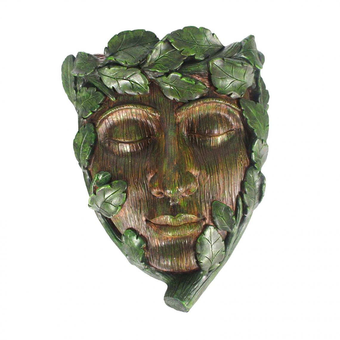 marque generique - Main-Peint Résine Vert Homme Arbre Visage Ou Hugger D'arbre Sculpture pour En Plein Air Arbre Décoration - Petite déco d'exterieur