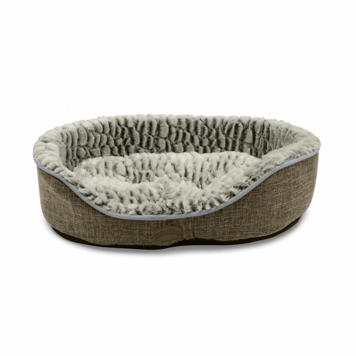 Alice'S Garden - Corbeille en tissu style lin grise pour moyen chien, doux, réversible et confortable, taille M+ - Niche pour chien