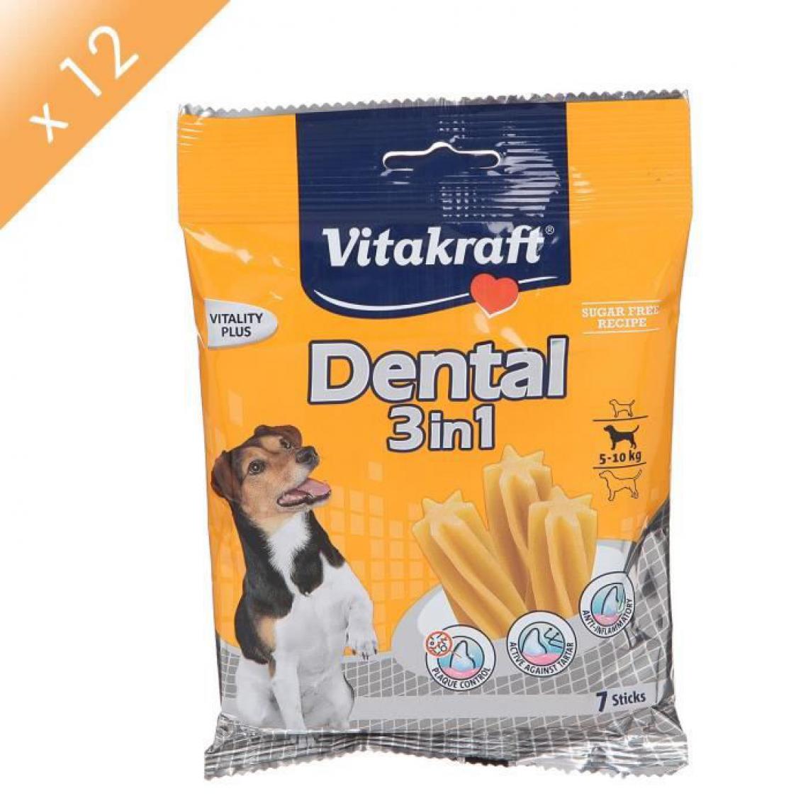 Vitakraft - VITAKRAFT Dental pour chien - Lot de 12 sachets de 120g - Croquettes pour chien