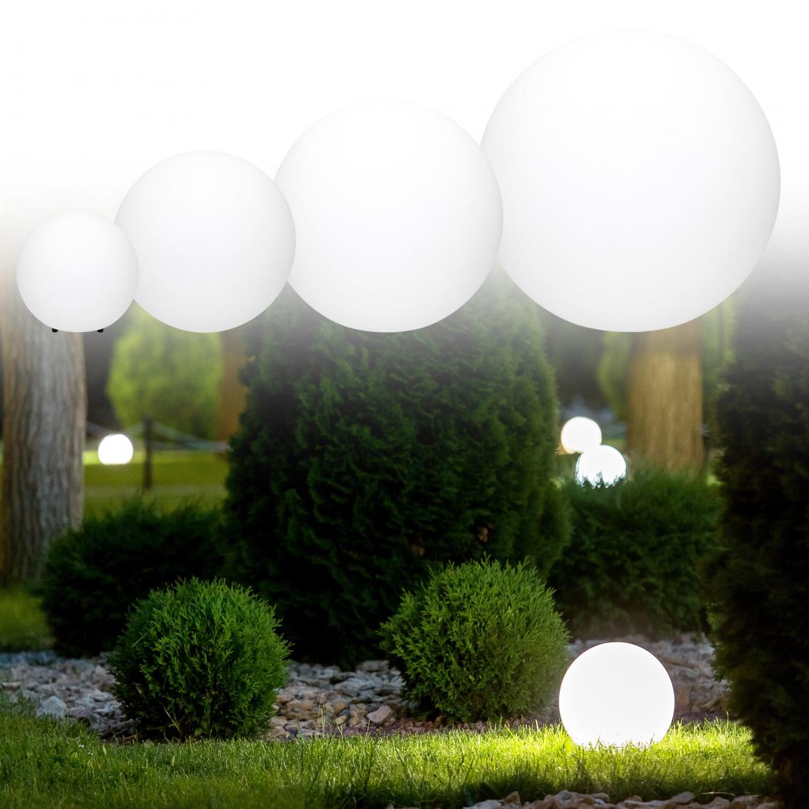 ML-Design - ML-Design globe lumineux aspect pierre, Ø 50 cm, 25W, en plastique - Lampadaire