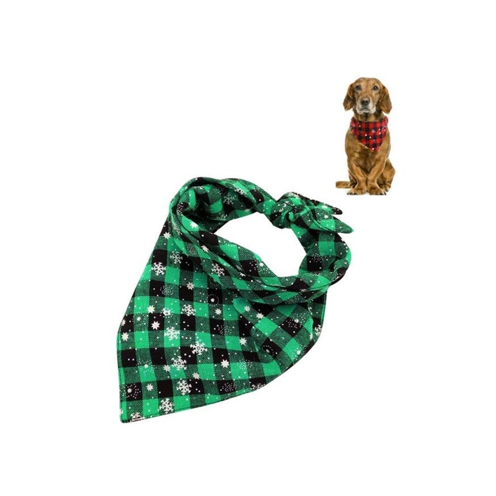 Wewoo - 2 PCS Pet Triangle Towel Christmas Snowflake Dog Salive DogSize L Green - Accessoires chien de chasse