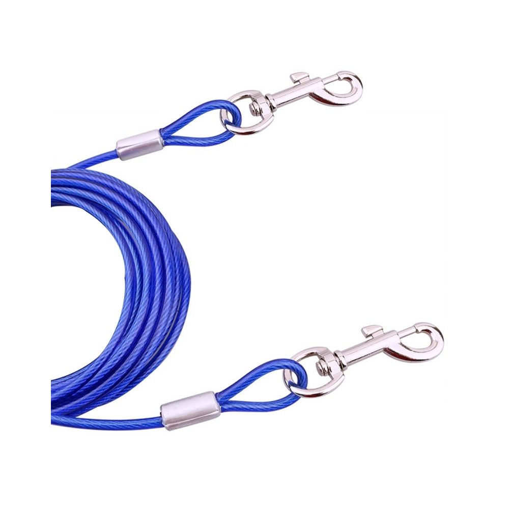 Wewoo - Chien d'animal familier de corde de fil d'acier de double-extrémité 2 dans 1 fils de marche de de traction avec la poignée, longueur: 5m, livraison aléatoire de couleur - Laisse pour chien