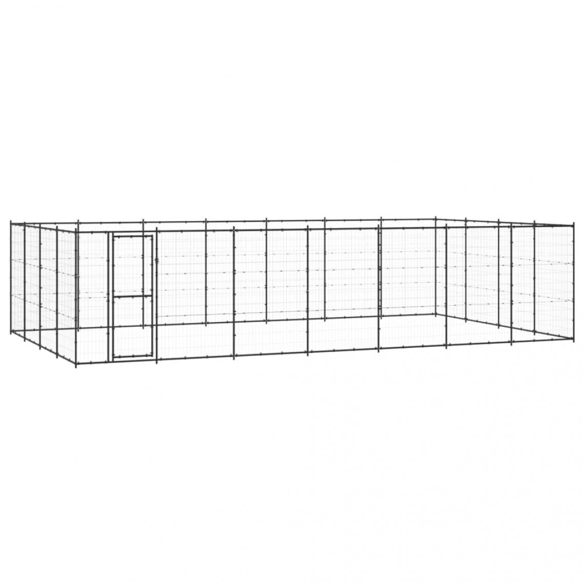 Helloshop26 - Chenil extérieur cage enclos parc animaux chien d'extérieur pour chiens acier 33,88 m² 02_0000370 - Clôture pour chien