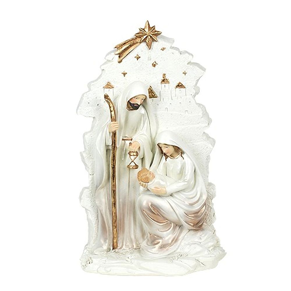 Signe - Statuette Nativité sous l'étoile du Berger 23 cm - Petite déco d'exterieur